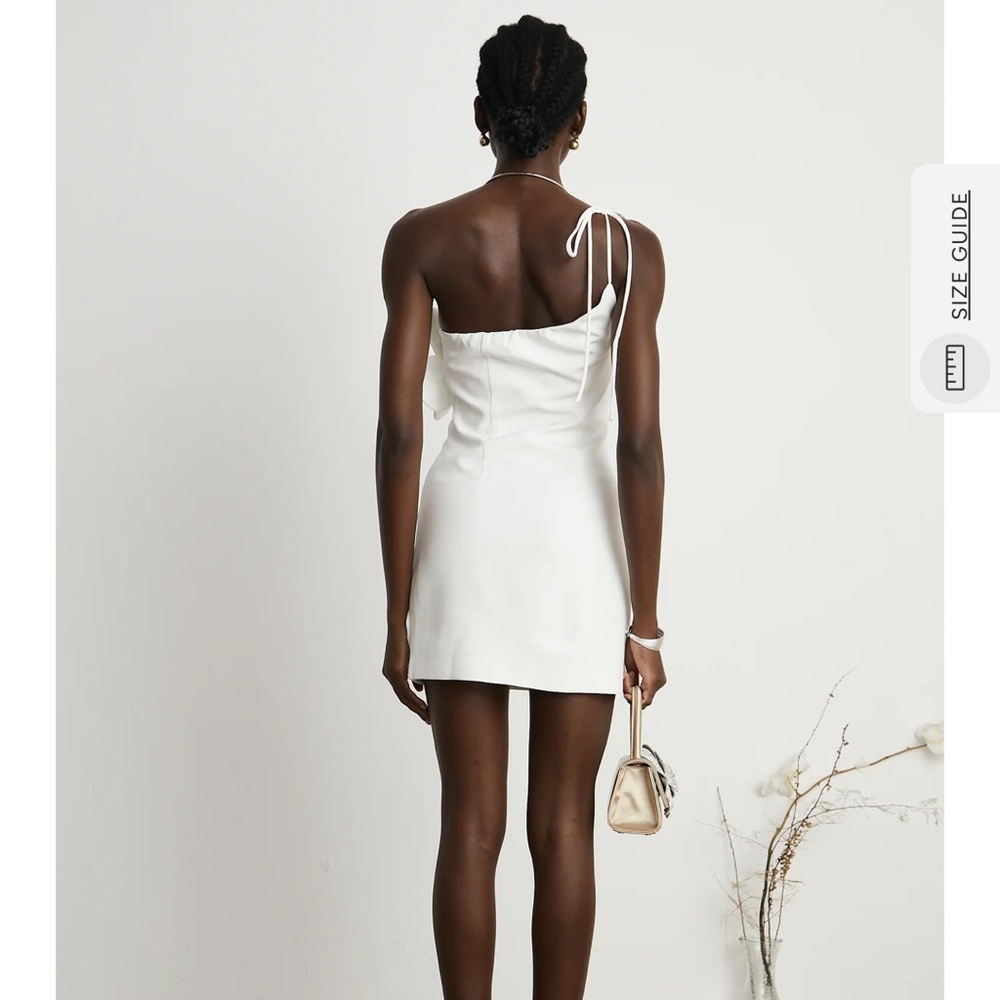 Miss Rosier Liane White Floral Off-shoulder Mini Dress - Picture 3 of 9